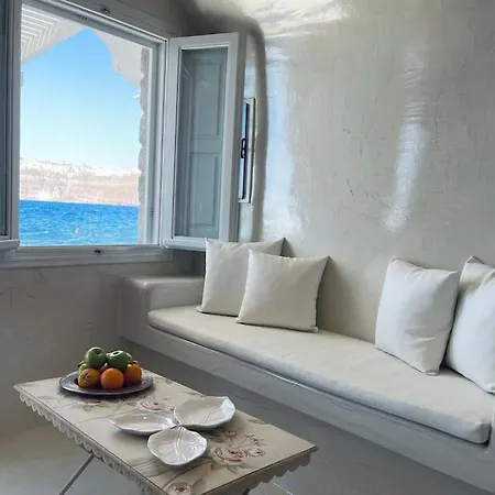 Cave Of Seafront Sunset View Santorini